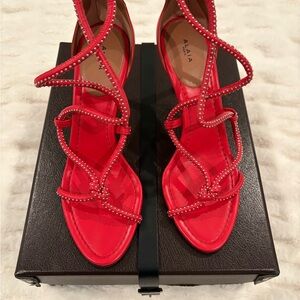 Alaïa Red Strappy Heels Size 40